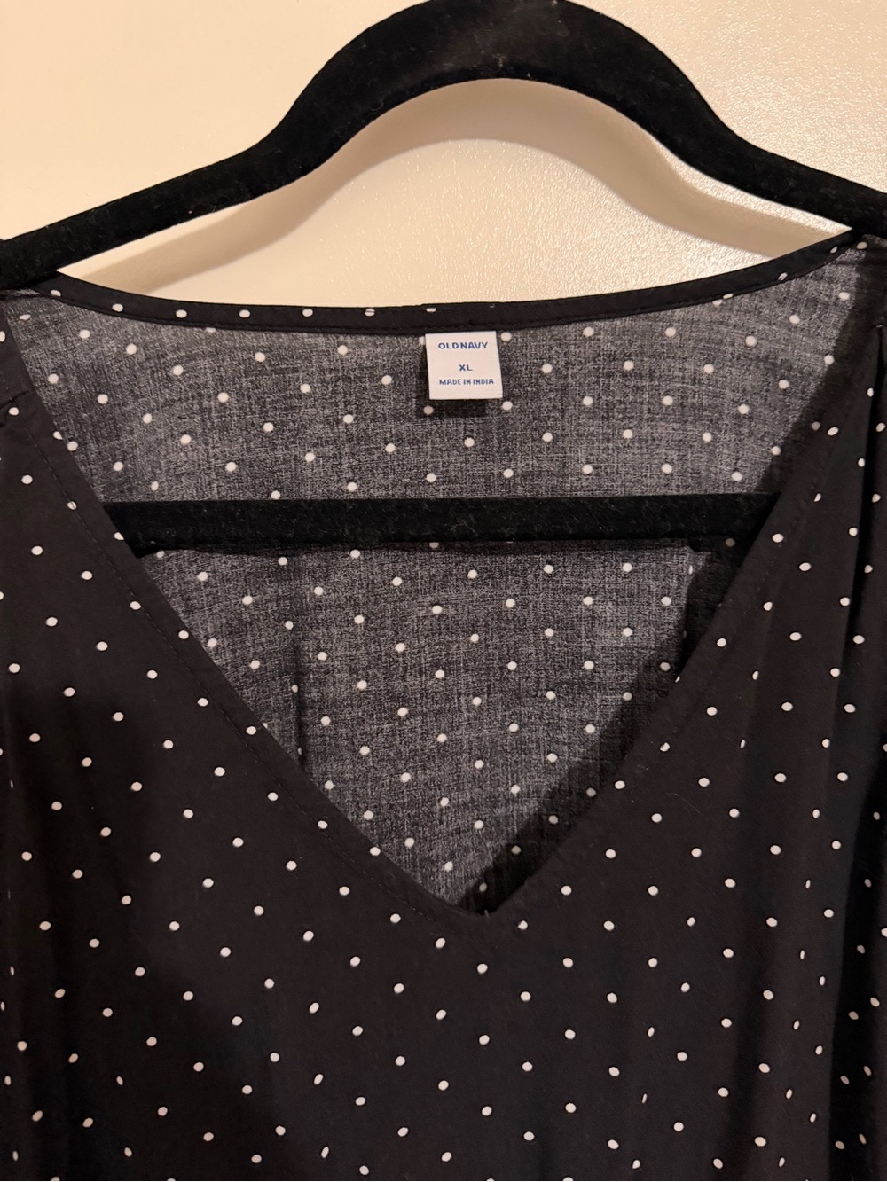 Old Navy Black Mini Dress with White Polka Dot Print - Picture 2 of 4